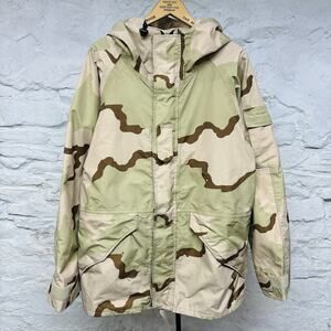 US Military Jacket Mens Med Long Cold Weather Parka Desert Camo Gore-Tex